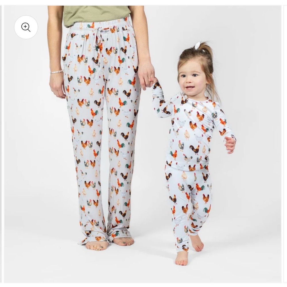 Chicken Adult Bamboo Pajama Pants L farm life Cowgirl